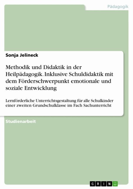 Sonja Jelineck - Methodik und Didaktik in der Heilpadagogik. Inklusive Schuldidaktik mit dem Forderschwerpunkt emotionale und soziale Entwicklung, E-bok