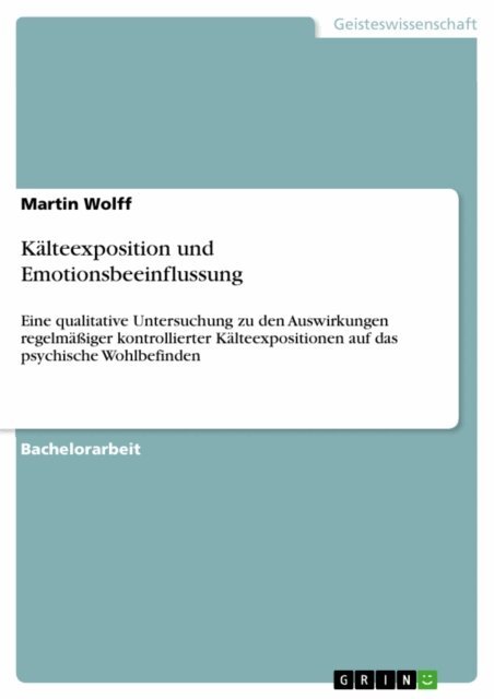 Martin Wolff - Kalteexposition und Emotionsbeeinflussung, E-bok