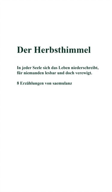 Alfred Samuel Lanz / saemulanz - Der Herbsthimmel, E-bok