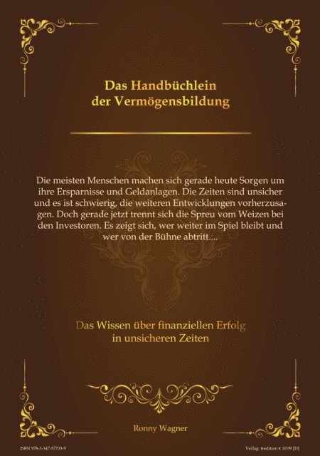 Ronny Wagner - Das Handbüchlein der Vermögensbildung, E-bok. Tillgänglighet: Lägg i varukorg