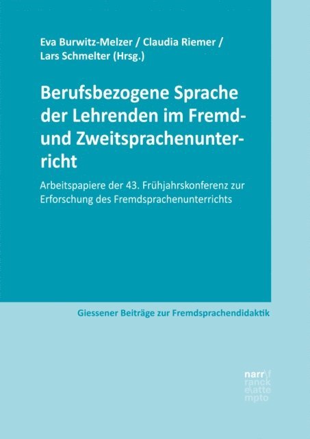Lars Schmelter, Claudia Riemer, Eva Burwitz-Melzer - Berufsbezogene Sprache der Lehrenden im Fremd- und Zweitsprachenunterricht, E-bok