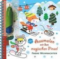 Ausmalen mit dem magischen Pinsel. Frohe Weihnachten