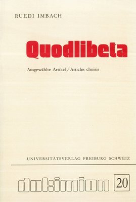 Ruedi Imbach - Quodlibeta, Häftad