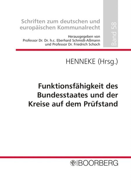 Hans-Gunter Henneke - Funktionsfähigkeit des Bundesstaates und der Kreise auf dem Prüfstand, E-bok