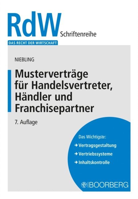 Jurgen Niebling - Musterverträge für Handelsvertreter, Händler und Franchisepartner, E-bok