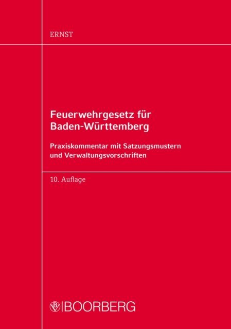 Armin Ernst - Feuerwehrgesetz fur Baden-Wurttemberg, E-bok