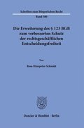 Die Erweiterung Des 123 BGB Zum Verbesserten Schutz Der Rechtsgeschaftlichen Entscheidungsfreiheit