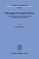 Fehlerfolgen im Vergabeverfahren