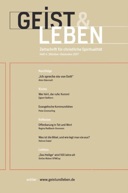 Christoph Benke - Geist & Leben 4/2017, E-bok