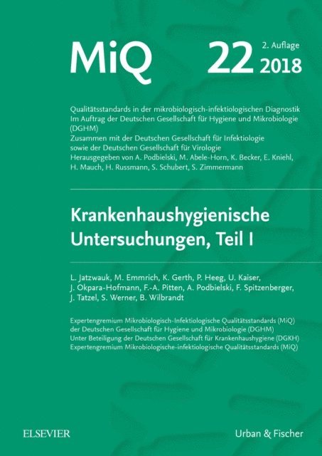 Lutz Jatzwauk, Andreas Podbielski - MIQ 22: Krankenhaushygienische Untersuchungen, Teil I, E-bok