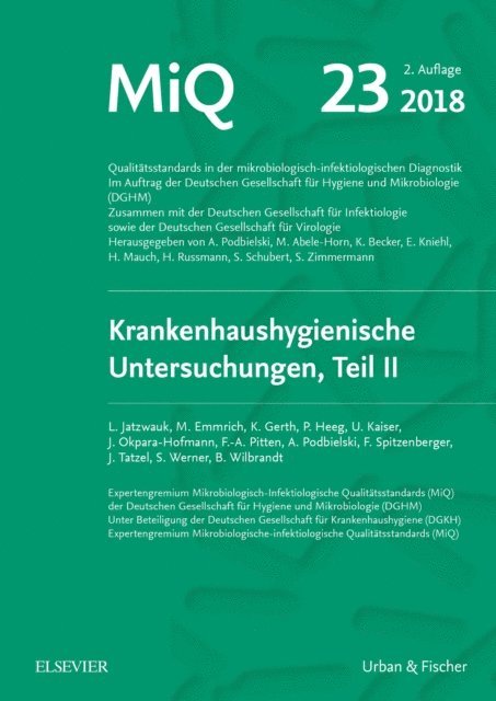 Lutz Jatzwauk, Andreas Podbielski - MIQ 23: Krankenhaushygienische Untersuchungen, Teil II, E-bok