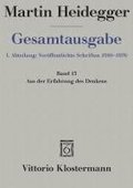 Gesamtausgabe Abt. 1 Verffentlichte Schriften Bd. 13. Aus der Erfahrung des Denkens