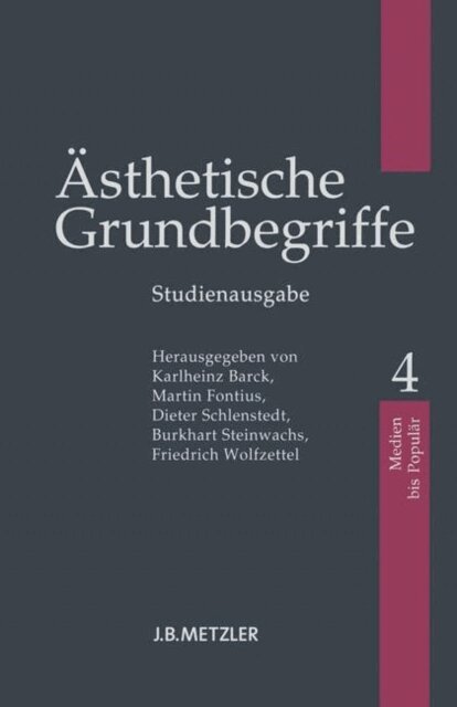 Friedrich Wolfzettel, Burkhart Steinwachs, Dieter Schlenstedt, Martin Fontius, Karlheinz Barck - Ästhetische Grundbegriffe, E-bok