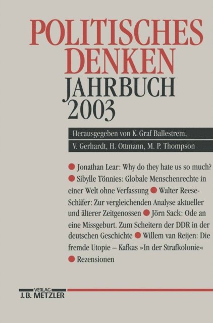 &quote;Deutschen Gesellschaft zur Erforschung des politischen Denkens&quote;, Martyn P. Thompson, Henning Ottmann, Volker Gerhardt, Karl Graf Ballestrem - Politisches Denken, E-bok