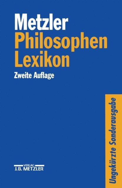 Bernd Lutz - Metzler Philosophen Lexikon, E-bok