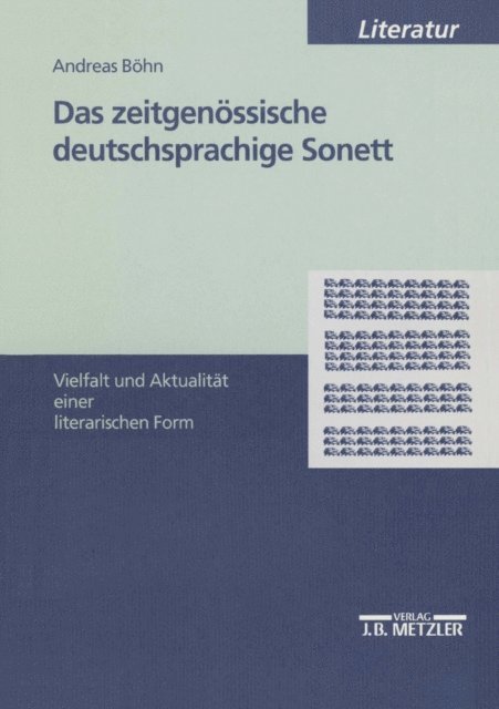 Andreas Bohn - Das zeitgenössische deutschsprachige Sonett, E-bok