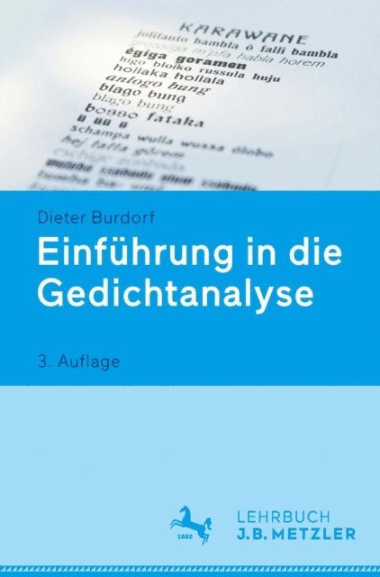 Dieter Burdorf - Einführung in die Gedichtanalyse, E-bok