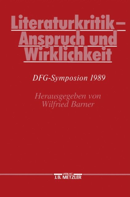 Wilfried Barner - Literaturkritik - Anspruch und Wirklichkeit, E-bok