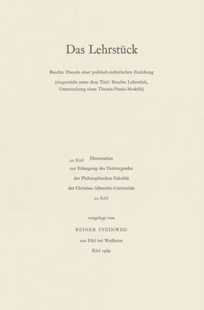 Reiner Steinweg - Das Lehrstück, E-bok. Tillgänglighet: Lägg i varukorg