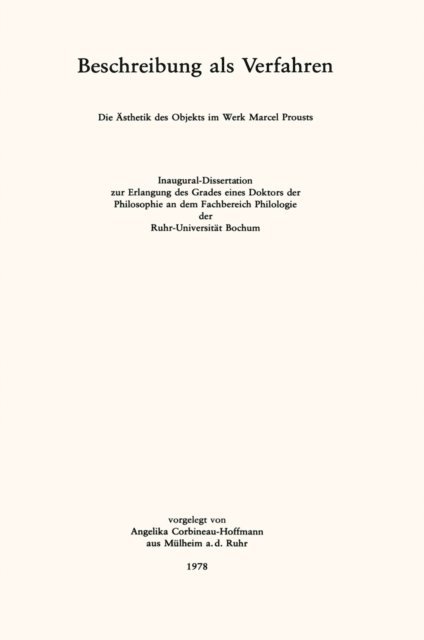 Angelika Corbineau-Hoffmann - Beschreibung als Verfahren, E-bok