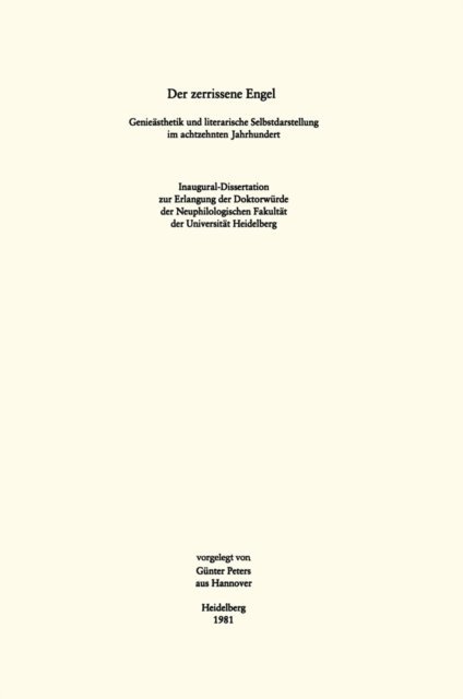 Gunter Peters - Der zerrissene Engel, E-bok
