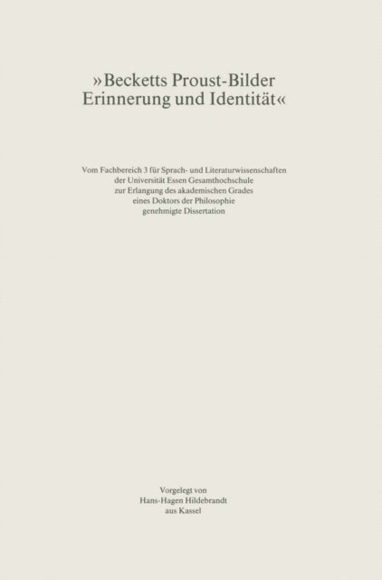 Hans-Hagen Hildebrandt - Becketts Proust-Bilder, E-bok