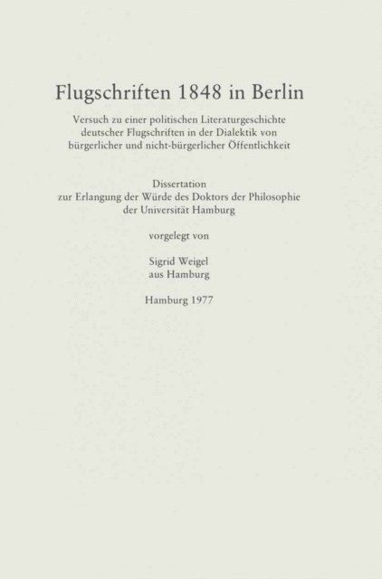 Sigrid Weigel - Flugschriften 1848 in Berlin, E-bok