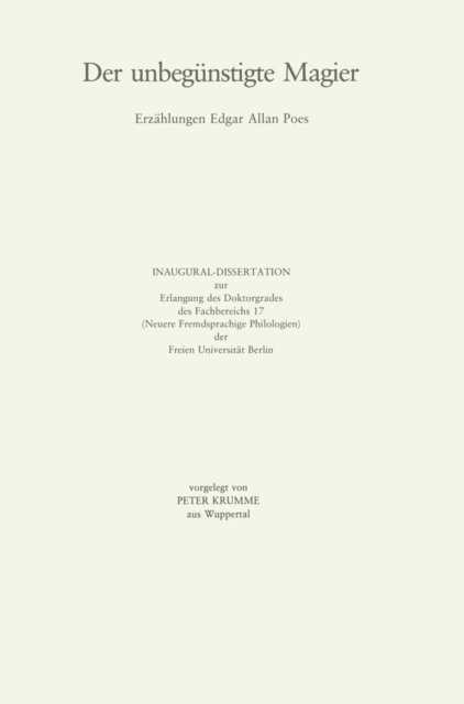 Peter Szondi, Jurij Striedter, Karlheinz Stierle, Klaus Reichert, Eberhard Lammert - Der unbegünstigte Magier, E-bok