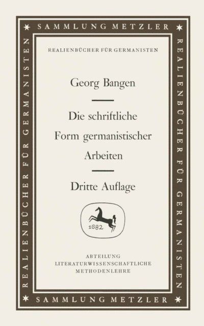 Georg Bangen - Die schriftliche Form germanistischer Arbeiten, E-bok