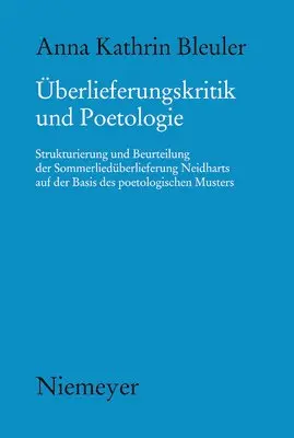Anna Kathrin Bleuler - Überlieferungskritik Und Poetologie, Inbunden. Tillgänglighet: Tillfälligt slut