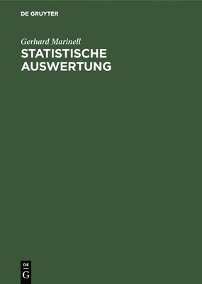 Gerhard Marinell - Statistische Auswertung, Inbunden