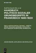 Handbuch politisch-sozialer Grundbegriffe in Frankreich 1680-1820, Heft 5, Martin Fontius