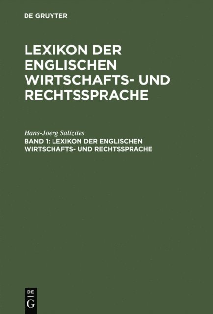 Hans-Joerg Salizites - English-Deutsch, E-bok