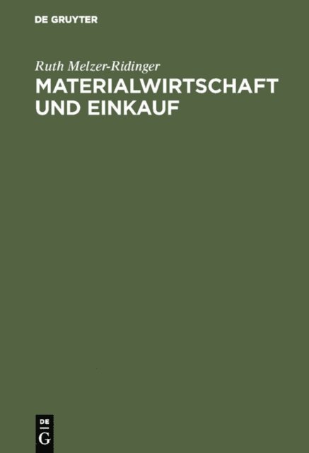 Ruth Melzer-Ridinger - Materialwirtschaft und Einkauf, E-bok