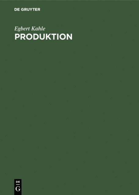 Egbert Kahle - Produktion, E-bok
