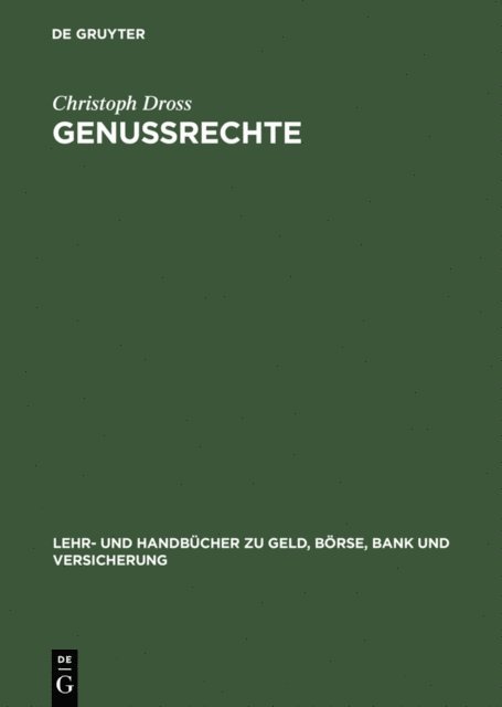 Christoph Dross - Genussrechte, E-bok