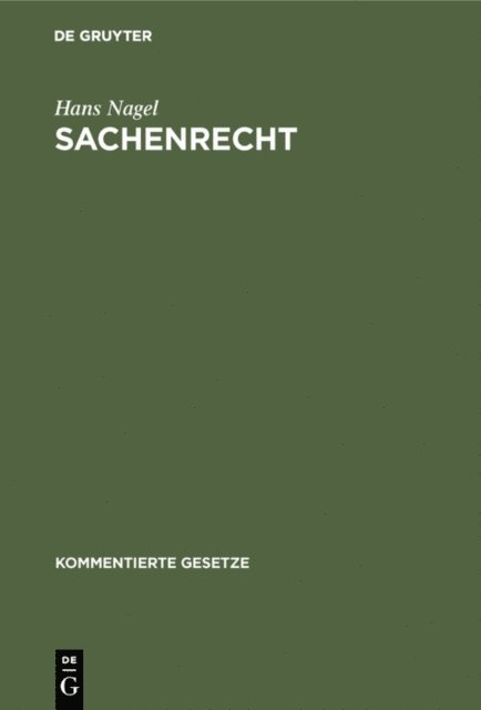 Hans Nagel - Sachenrecht, E-bok