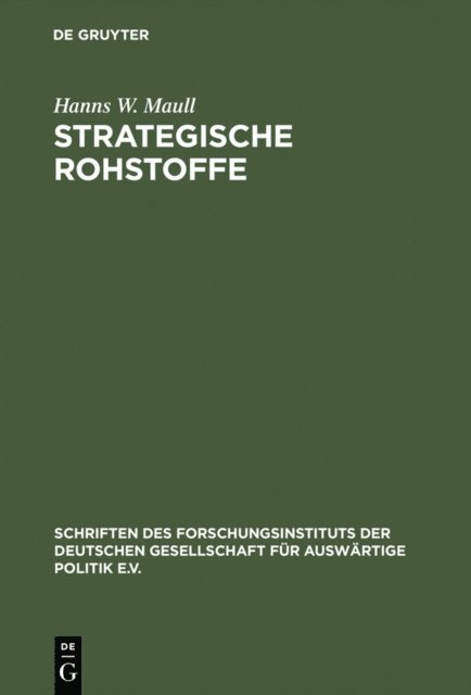 Hanns W. Maull - Strategische Rohstoffe, E-bok