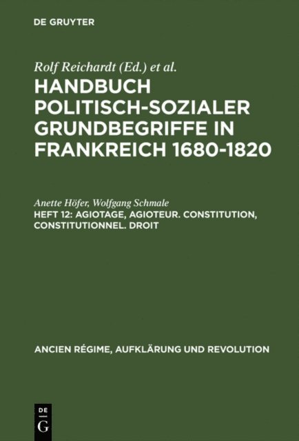 Wolfgang Schmale, Anette Hofer - Agiotage, agioteur. Constitution, constitutionnel. Droit, E-bok