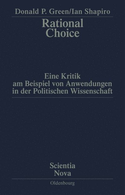 Ian Shapiro, Donald P. Green - Rational Choice, E-bok