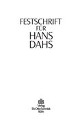 Festschrift fur Hans Dahs
