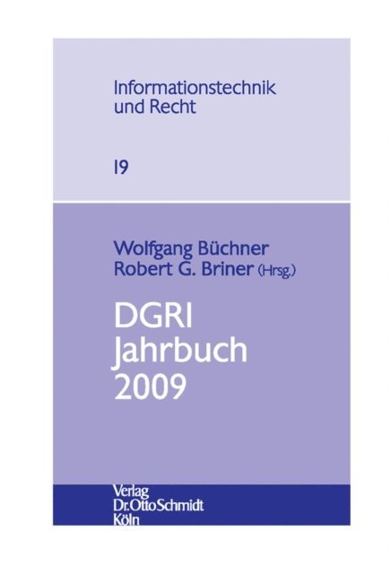 Briner Robert G., Wolfgang Buchner - DGRI Jahrbuch 2009, E-bok