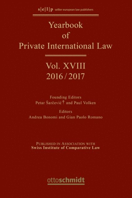 Gian Paolo Romano, Andrea Bonomi - Yearbook of Private International Law Vol. XVIII - 2016/2017, E-bok