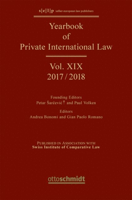 Gian Paolo Romano, Andrea Bonomi - Yearbook of Private International Law Vol. XIX - 2017/2018, E-bok