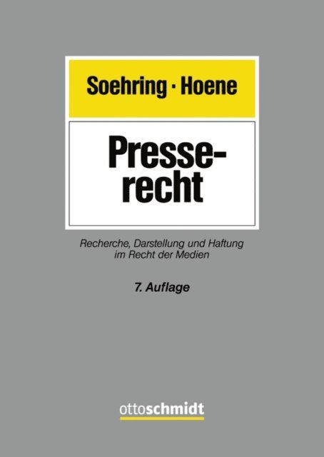 Verena Hoene, Jorg Soehring - Presserecht, E-bok