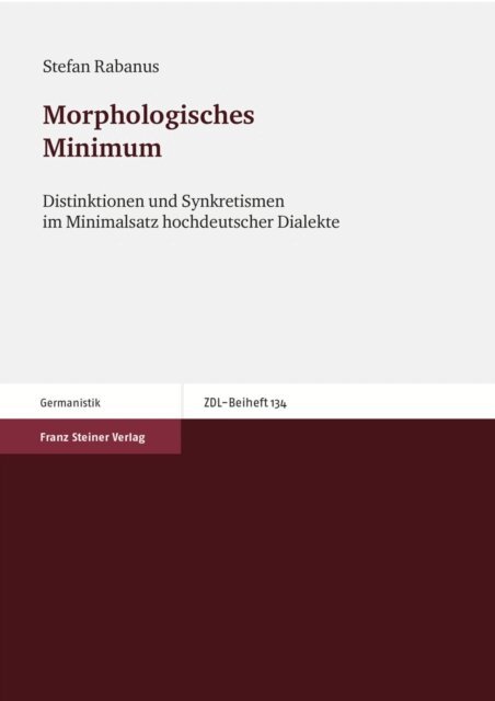 Stefan Rabanus - Morphologisches Minimum, E-bok