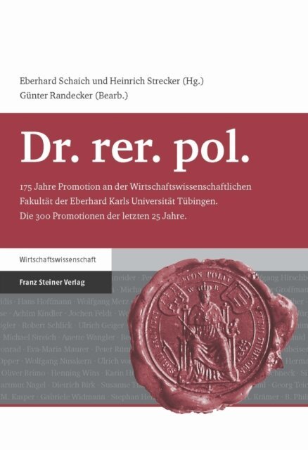 Heinrich Strecker, Eberhard Schaich - Dr. rer. pol., E-bok