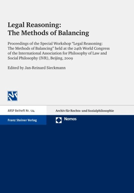 Jan-Reinard Sieckmann - Legal Reasoning: The Methods of Balancing, E-bok