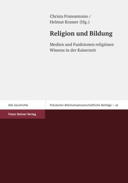 Helmut Krasser, Christa Frateantonio - Religion und Bildung, E-bok