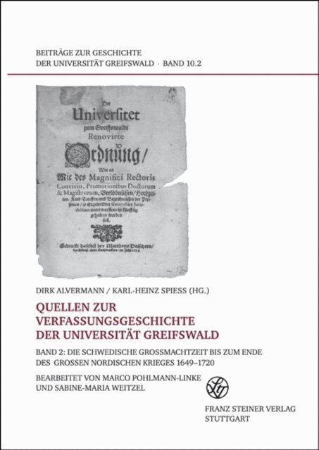 Karl-Heinz Spie, Dirk Alvermann - Quellen zur Verfassungsgeschichte der Universitat Greifswald. Bd. 2, E-bok